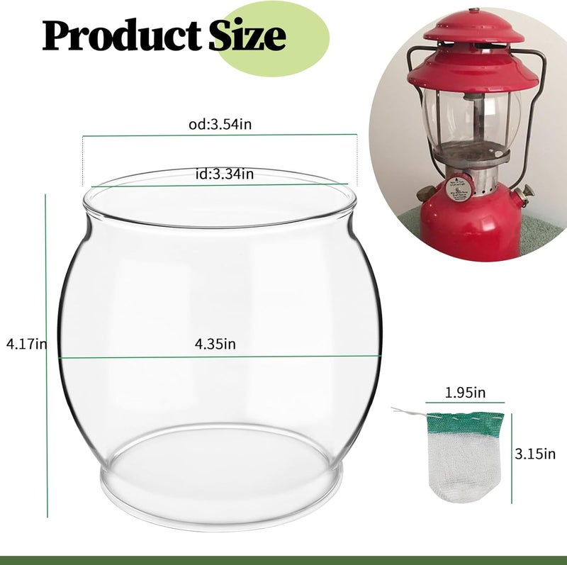 LVACODV 10-Pack Lantern Mantles & Glass Globe Replacement, Compatible with Coleman Lantern Parts & Ozark Trail Lanterns, Fits R690B051 & Other Fuel Lantern Models 200A/B,242/A/B/C - Image 2